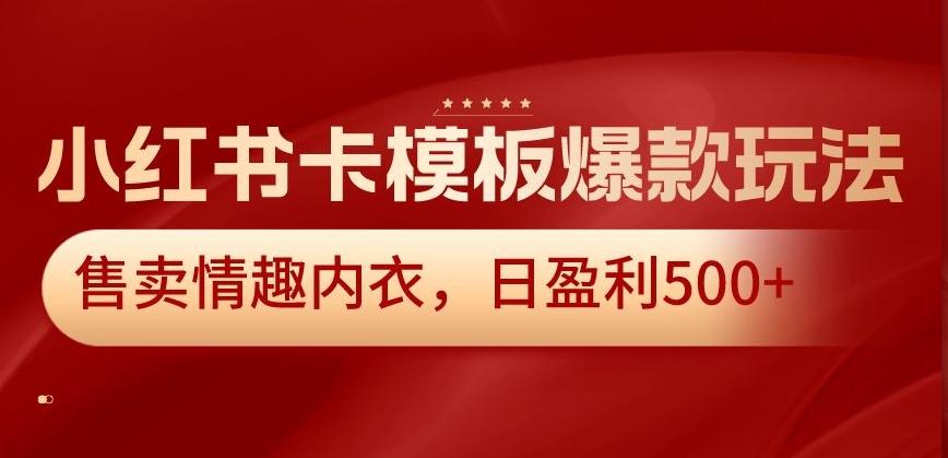 小红书卡模板爆款玩法，售卖情趣内衣，日盈利500+【揭秘】-桀创项目掘金社