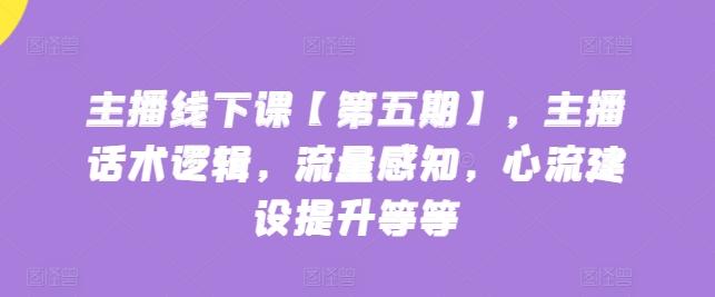 主播线下课【第五期】，主播话术逻辑，流量感知，心流建设提升等等-桀创项目掘金社
