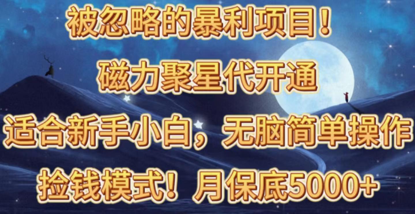 被忽略的暴利项目！磁力聚星代开通捡钱模式，轻松月入五六千-桀创项目掘金社
