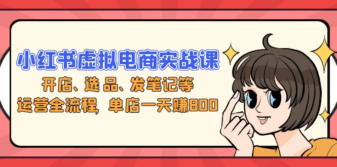 小红书虚拟电商实战课：开店、选品、发笔记等运营全流程，单店一天赚800-桀创项目掘金社