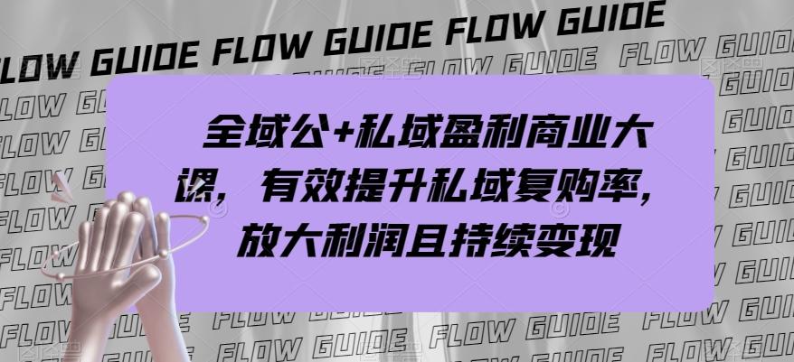 全域公+私域盈利商业大课，有效提升私域复购率，放大利润且持续变现-桀创项目掘金社