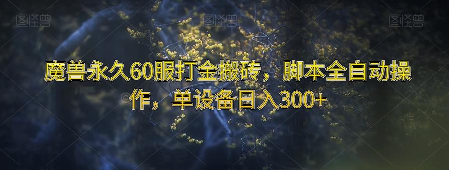 魔兽永久60服打金搬砖，脚本全自动操作，单设备日入300+【揭秘】-桀创项目掘金社