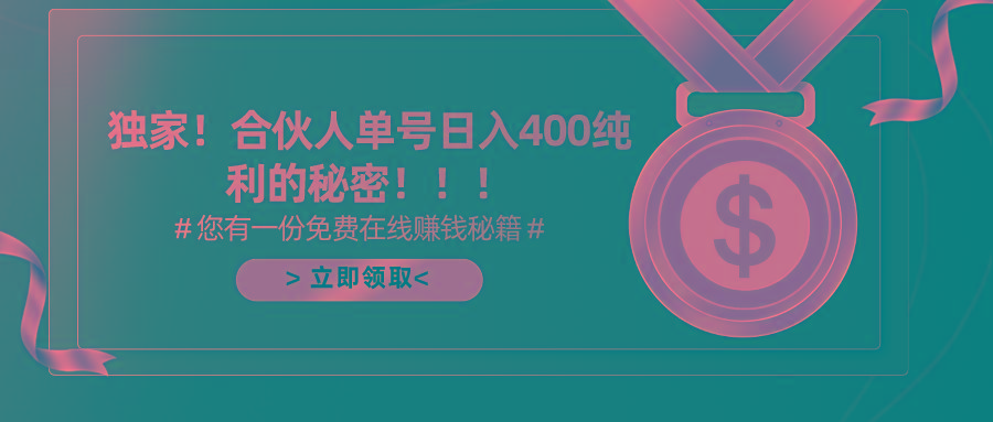 (10028期)合伙人广告撸金最新玩法，每天单号400纯利-桀创项目掘金社