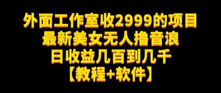 外面工作室收2999的项目最新美女无人撸音浪日收益几百到几千【教程+软件】（仅揭秘）-桀创项目掘金社