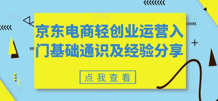 京东电商轻创业运营入门基础通识及经验分享-桀创项目掘金社