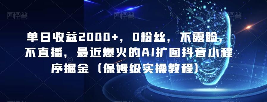 单日收益2000+，0粉丝，不露脸，不直播，最近爆火的AI扩图抖音小程序掘金（保姆级实操教程）-桀创项目掘金社