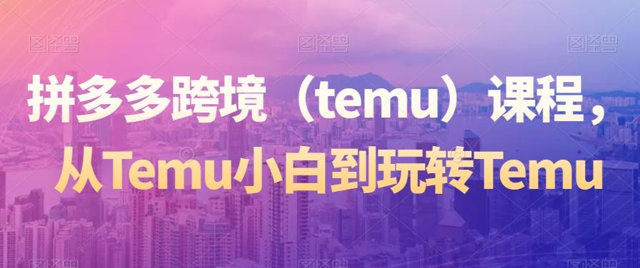 拼多多跨境（temu）课程，从Temu小白到玩转Temu-桀创项目掘金社