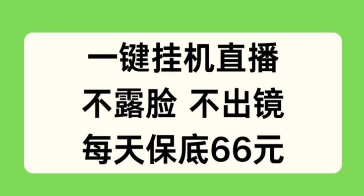 一键挂JI直播，不露脸不出境，每天保底66元【揭秘】-桀创项目掘金社