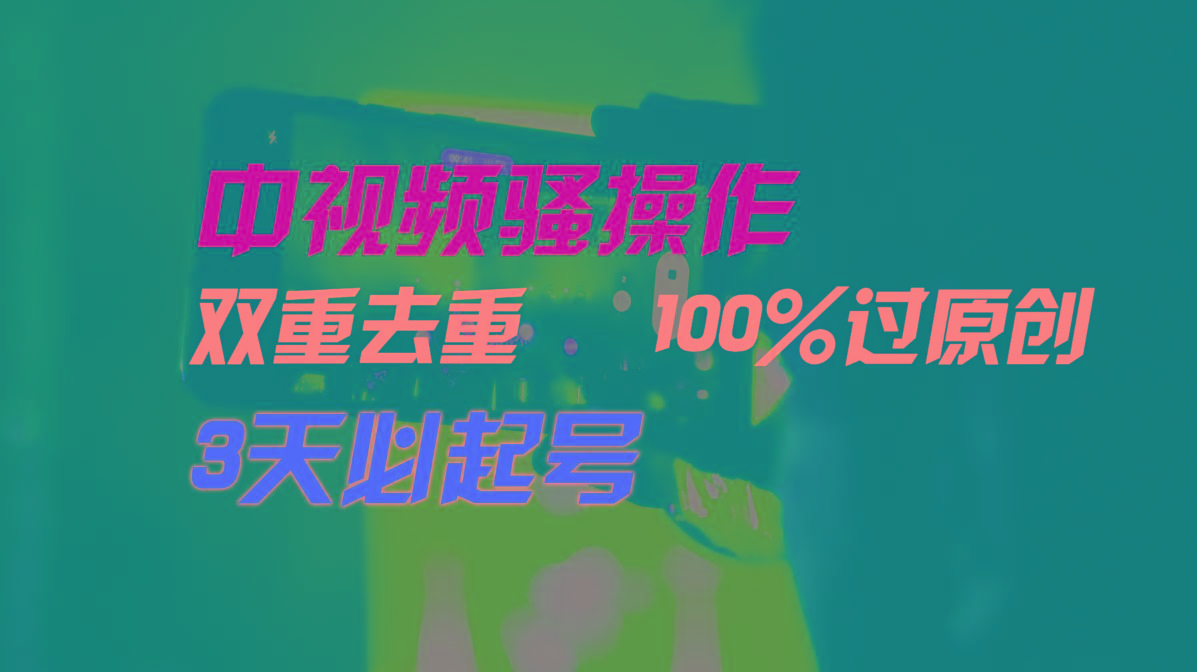 中视频骚操作，双重去重100%过原创，3天比必起号，简单无脑，月入3W+-桀创项目掘金社