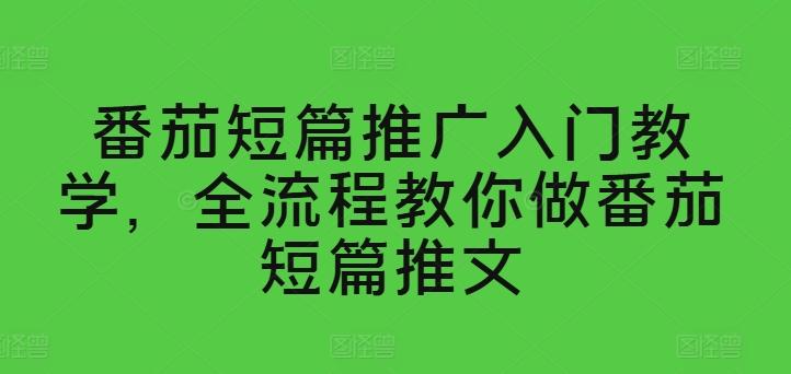 番茄短篇推广入门教学，全流程教你做番茄短篇推文-桀创项目掘金社
