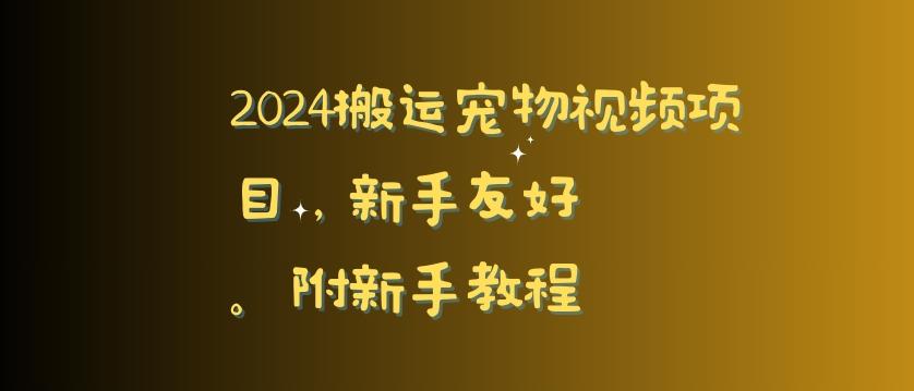 2024搬运宠物视频项目，新手友好，完美去重，附新手教程【揭秘】-桀创项目掘金社