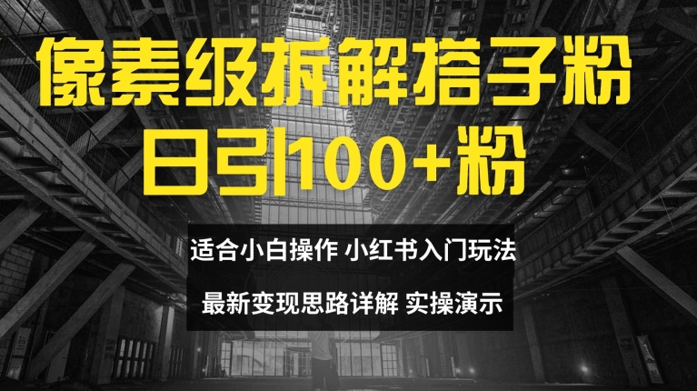 像素级拆解搭子粉，日引100+，小白看完可上手，最新变现思路详解【揭秘】-桀创项目掘金社