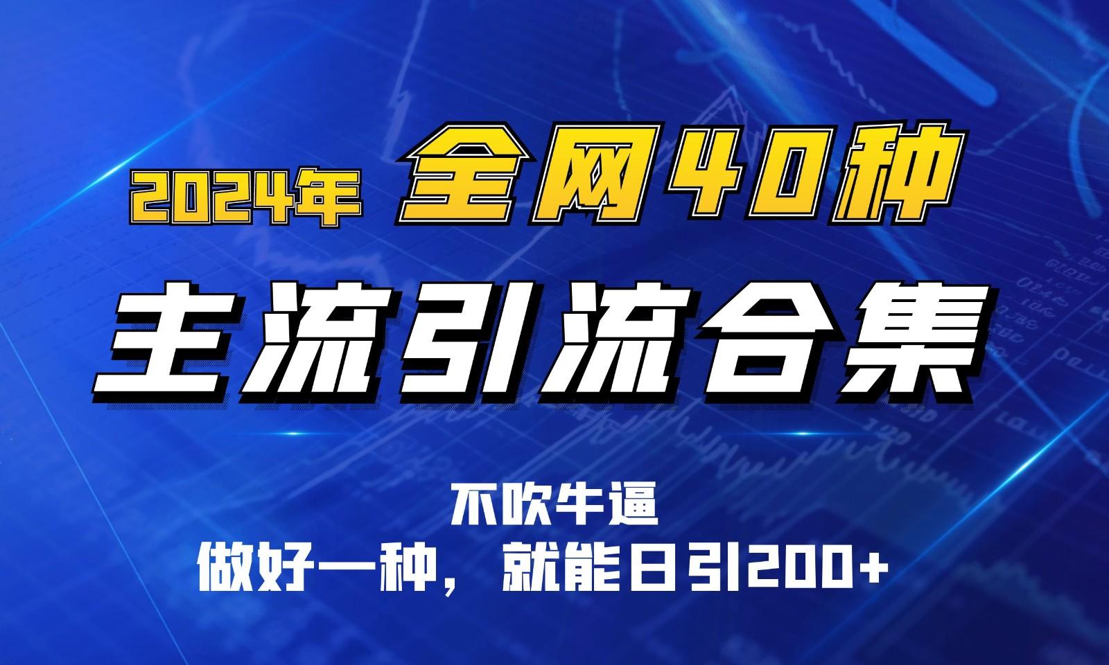 2024年全网40种暴力引流合计，做好一样就能日引100+-桀创项目掘金社