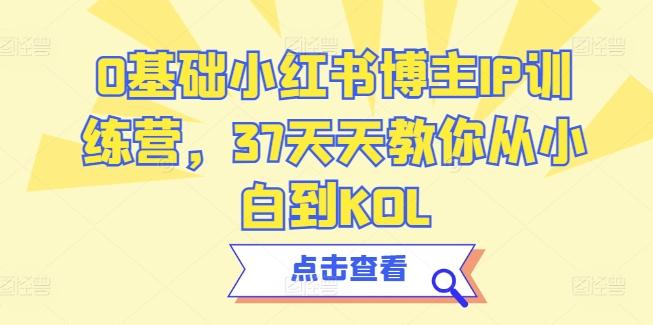 0基础小红书博主IP训练营，37天天教你从小白到KOL-桀创项目掘金社