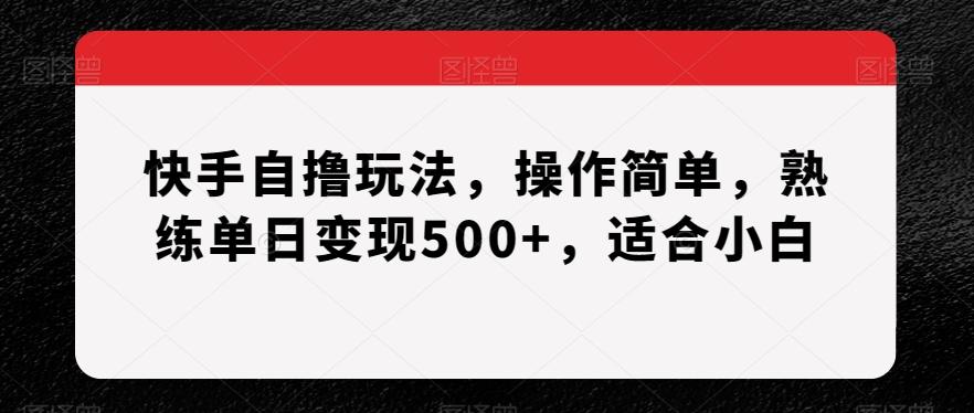 快手自撸玩法，操作简单，熟练单日变现500+，适合小白【揭秘】-桀创项目掘金社