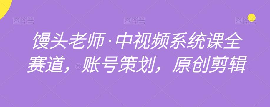 馒头老师·中视频系统课全赛道，账号策划，原创剪辑-桀创项目掘金社