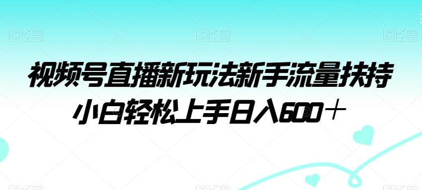 视频号直播新玩法新手流量扶持小白轻松上手日入600＋【揭秘】-桀创项目掘金社