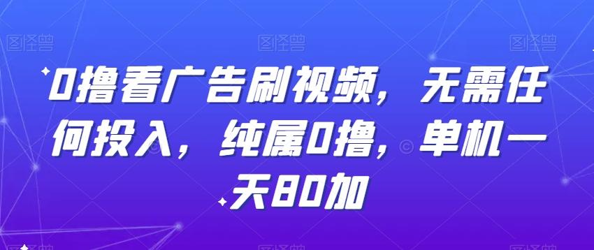 0撸看广告刷视频，无需任何投入，纯属0撸，单机一天80加-桀创项目掘金社