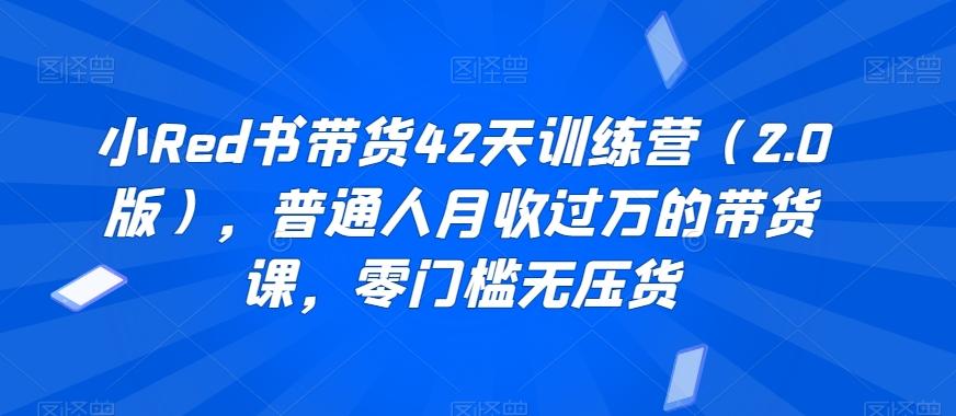 小Red书带货42天训练营(2.0版)，普通人月收过万的带货课，零门槛无压货-桀创项目掘金社