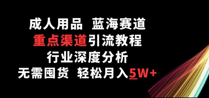 成人用品，蓝海赛道，重点渠道引流教程，行业深度分析，无需囤货，轻松月入5W+【揭秘】-桀创项目掘金社