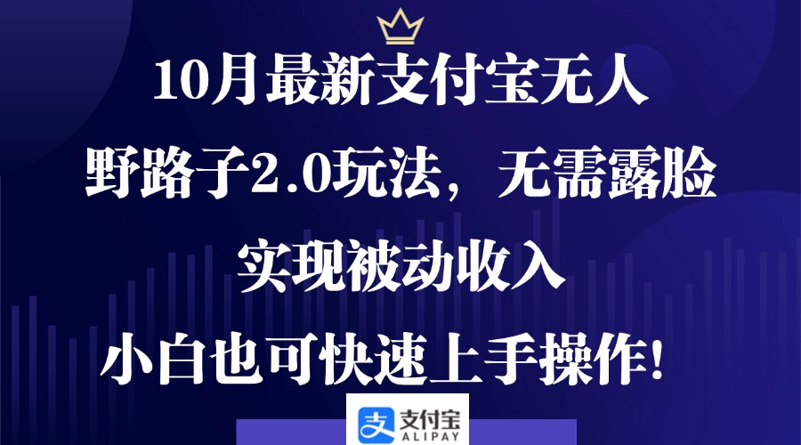 10月最新支付宝无人野路子2.0玩法，无需露脸，实现被动收入，小白也可…-桀创项目掘金社