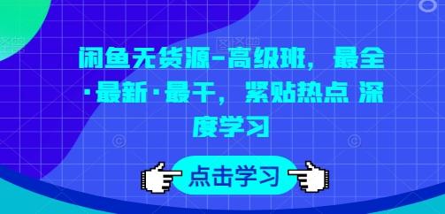 闲鱼无货源-高级班，最全·最新·最干，紧贴热点 深度学习-桀创项目掘金社