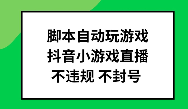 脚本自动玩游戏，抖音小游戏直播，不违规不封号可批量做【揭秘】-桀创项目掘金社