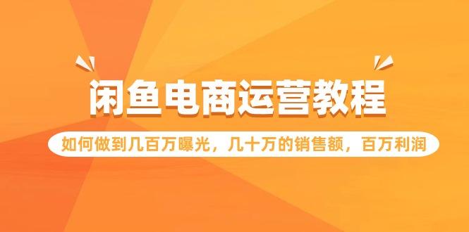 (9560期)闲鱼电商运营教程：如何做到几百万曝光，几十万的销售额，百万利润-桀创项目掘金社