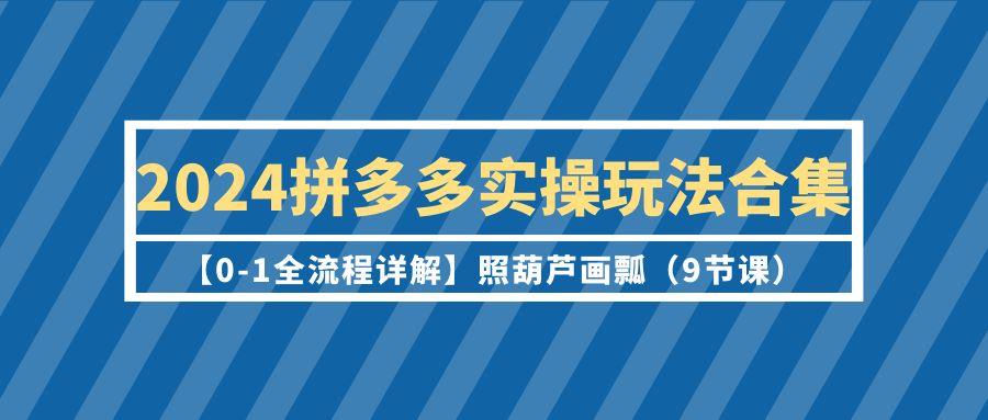 (9559期)2024拼多多实操玩法合集【0-1全流程详解】照葫芦画瓢(9节课)-桀创项目掘金社