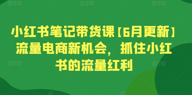 小红书笔记带货课【6月更新】流量电商新机会，抓住小红书的流量红利-桀创项目掘金社