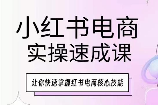 小红书电商实操速成课，让你快速掌握红书电商核心技能-桀创项目掘金社