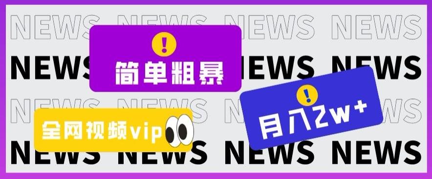 简单粗暴零成本，高回报，全网视频VIP掘金项目，月入2万＋【揭秘】-桀创项目掘金社