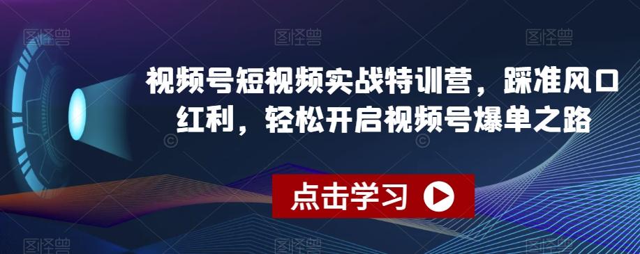 视频号短视频实战特训营，踩准风口红利，轻松开启视频号爆单之路-桀创项目掘金社