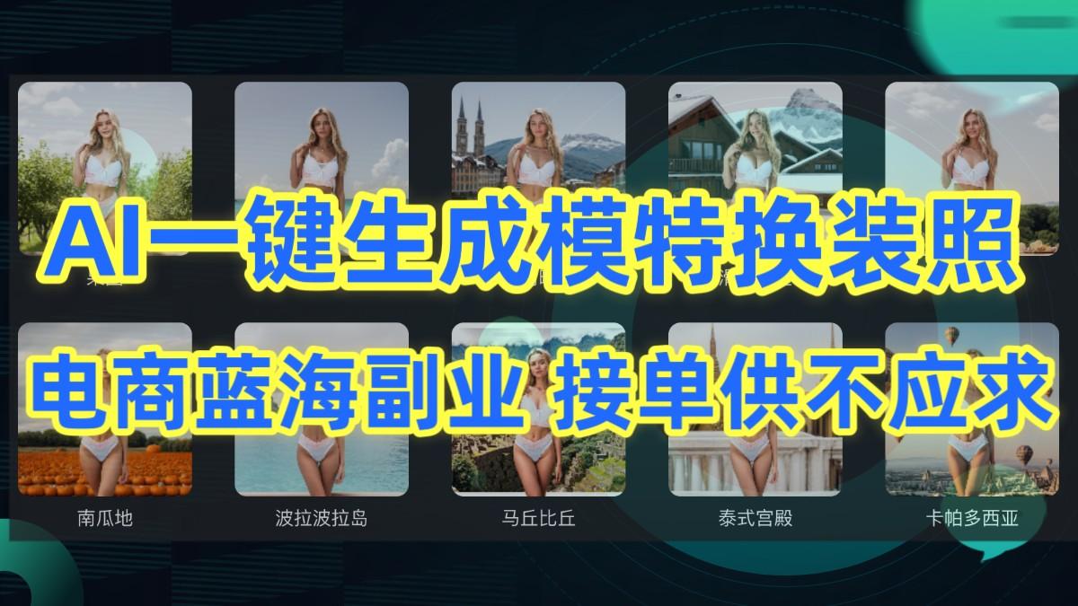 AI制作一键生成模特换装照，电商蓝海副业，接单供不应求-桀创项目掘金社