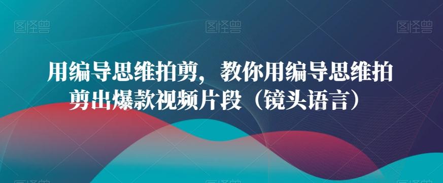 用编导思维拍剪，教你用编导思维拍剪出爆款视频片段(镜头语言)-桀创项目掘金社
