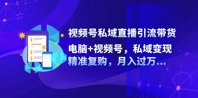 视频号私域直播引流带货：电脑+视频号，私域变现，精准复购，月入过万…-桀创项目掘金社