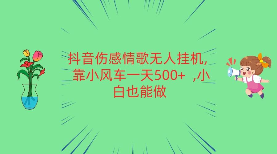 抖音伤感情歌无人挂机 靠小风车一天500+ 小白也能做-桀创项目掘金社
