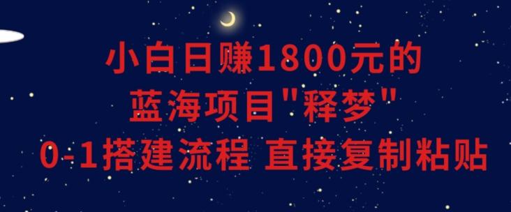 小白能日赚1800元的蓝海项目”释梦”0-1搭建流程可直接复制粘贴长期做【揭秘】-桀创项目掘金社