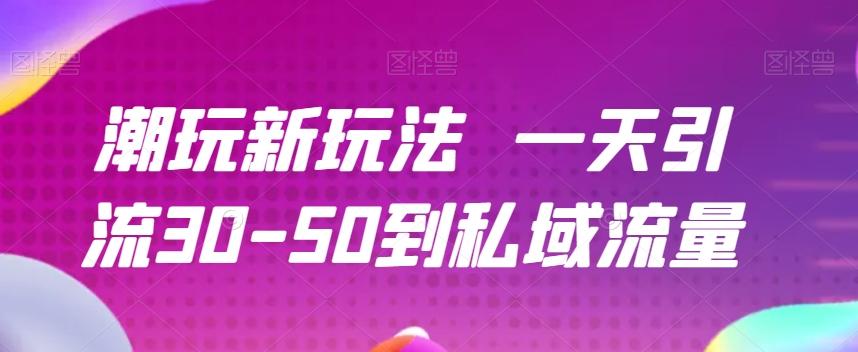 潮玩新玩法一天引流30-50到私域流量-桀创项目掘金社