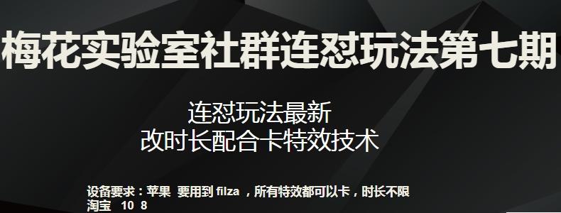 梅花实验室社群连怼玩法第七期，连怼玩法最新，改时长配合卡特效技术-桀创项目掘金社
