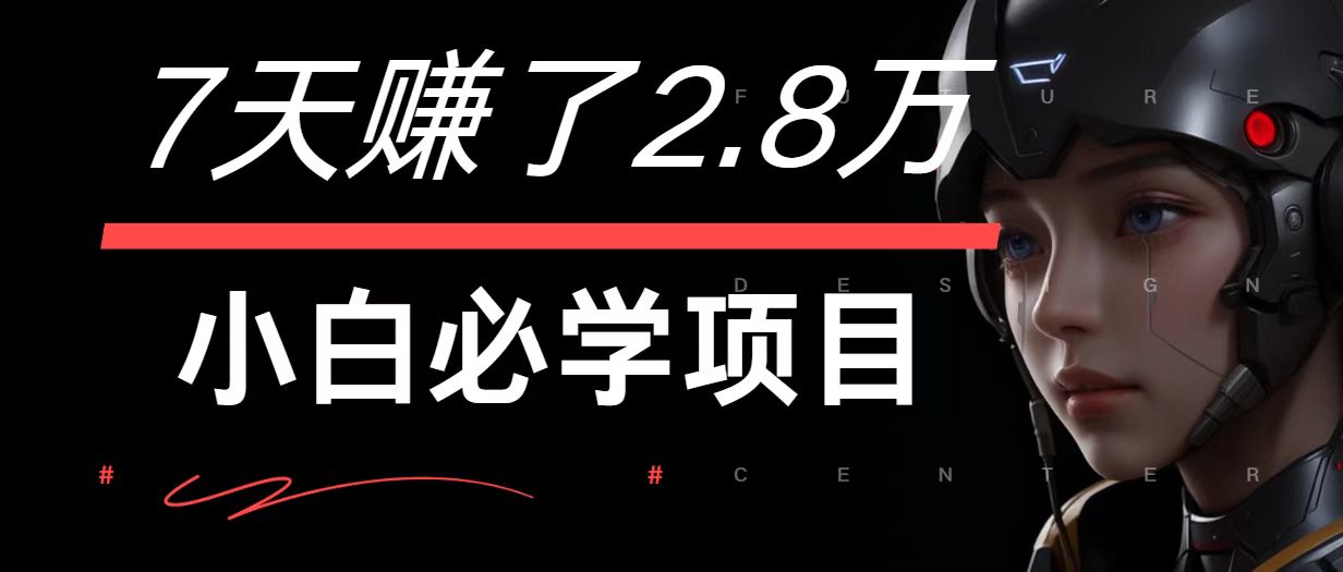 7天赚了2.8万！每单利润最少500+，轻松月入7万+小白有手就行-桀创项目掘金社