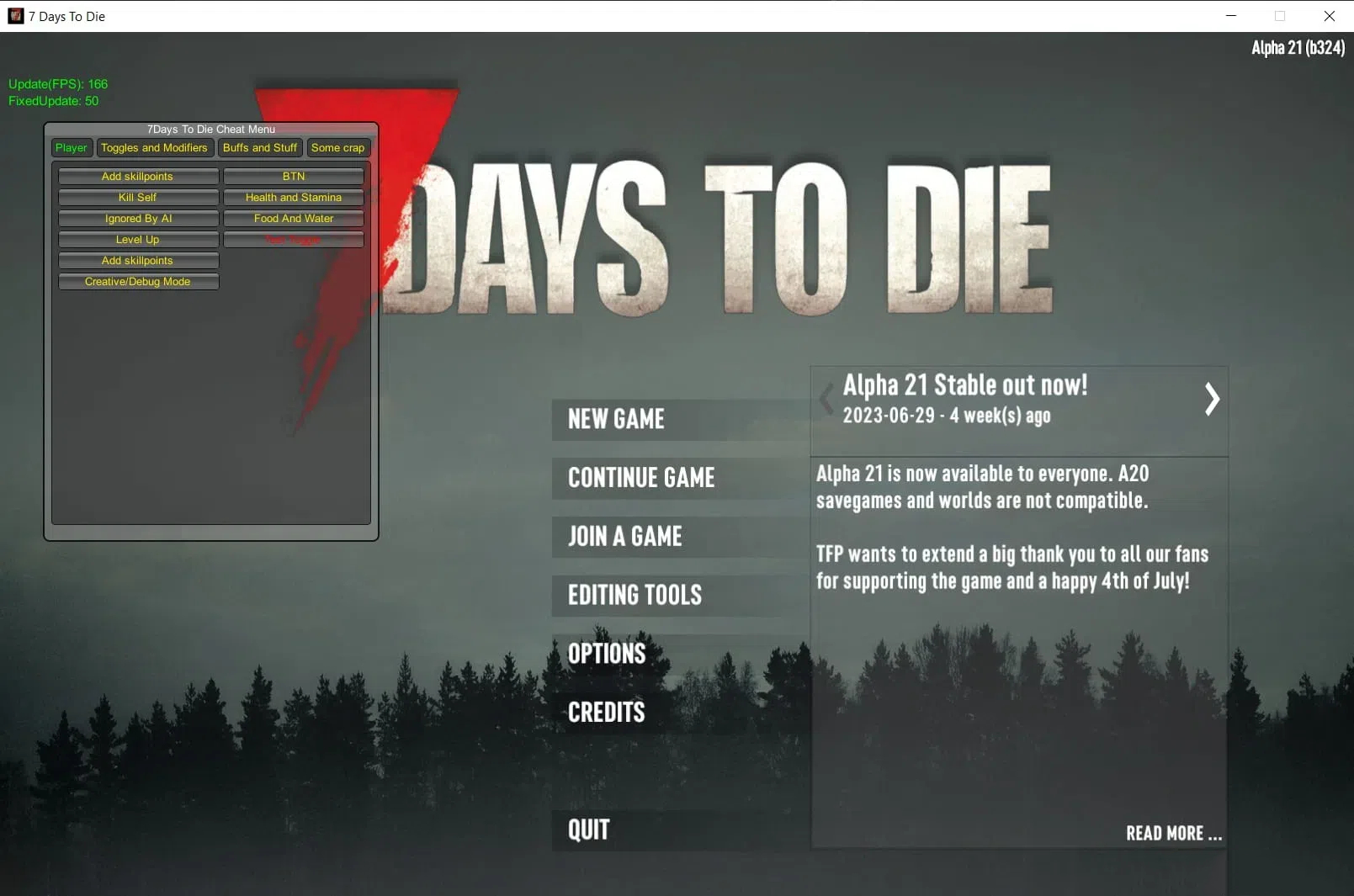 7 Days to Die 七日杀多功能修改器 v1.1.3.105 免费版-桀创项目掘金社