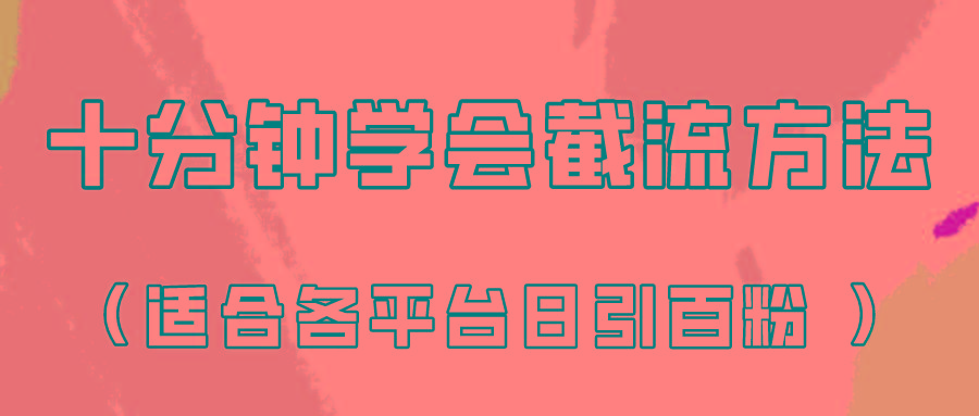 十分钟学会各大平台节流，矩阵日引几百创业粉(像素级教程)！-桀创项目掘金社