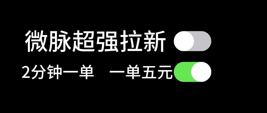 微脉超强拉新， 两分钟1单， 一单利润5块，适合小白-桀创项目掘金社