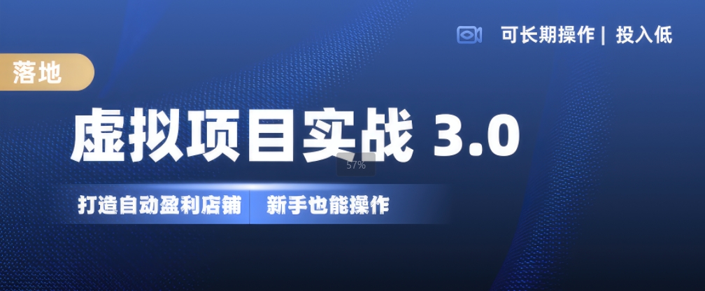 虚拟项目实战3.0，打造自动盈利店铺，可长期操作投入低，新手也能操作-桀创项目掘金社