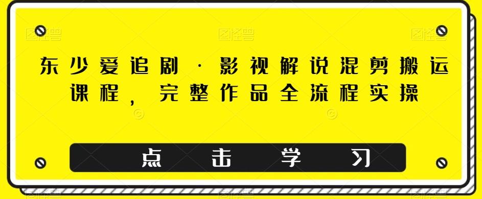 东少爱追剧·影视解说混剪搬运课程，完整作品全流程实操-桀创项目掘金社