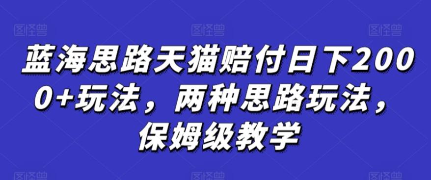 蓝海思路天猫赔付日下2000+玩法，两种思路玩法，保姆级教学【仅揭秘】-桀创项目掘金社