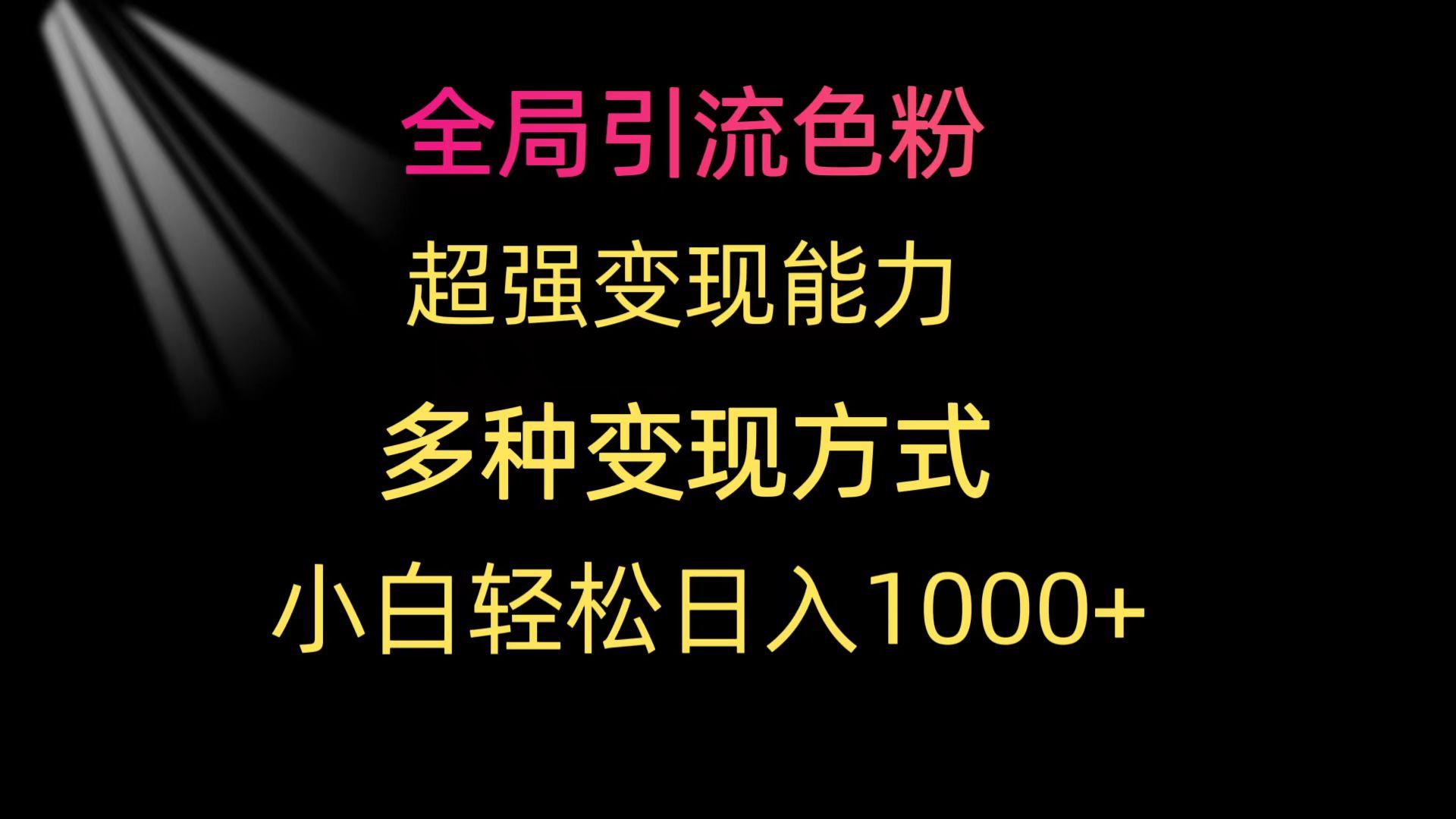 (9680期)全局引流色粉 超强变现能力 多种变现方式 小白轻松日入1000+-桀创项目掘金社
