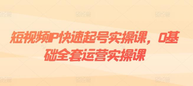 短视频IP快速起号实操课，0基础全套运营实操课，爆款内容设计+粉丝运营+内容变现-桀创项目掘金社
