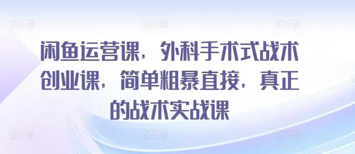 闲鱼运营课，外科手术式战术创业课，简单粗暴直接，真正的战术实战课-桀创项目掘金社